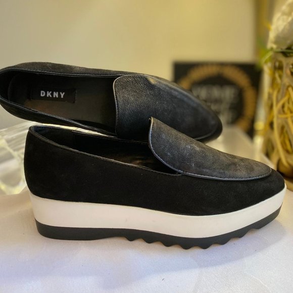 dkny black slip on shoes